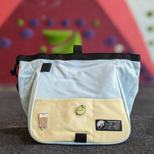Load image into Gallery viewer, Pastel blue yellow light climbing anime chalk bag indoor bouldering lead sport