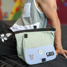 Load image into Gallery viewer, grey lavender climbing chalk bag indoor bouldering top rope lead climbing