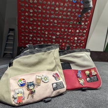 Load image into Gallery viewer, plusultraclimbing Chalk Bag - Sage & Pink climbing chalk bag