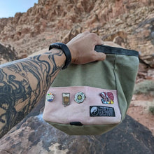 Load image into Gallery viewer, plusultraclimbing Chalk Bag - Sage &amp; Pink climbing chalk bag
