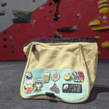 Load image into Gallery viewer, climbing bouldering anime chalk bag beige mint
