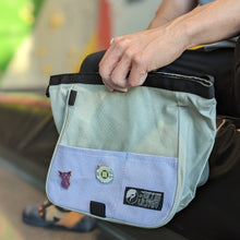 Load image into Gallery viewer, grey lavender climbing chalk bag indoor bouldering top rope lead climbing
